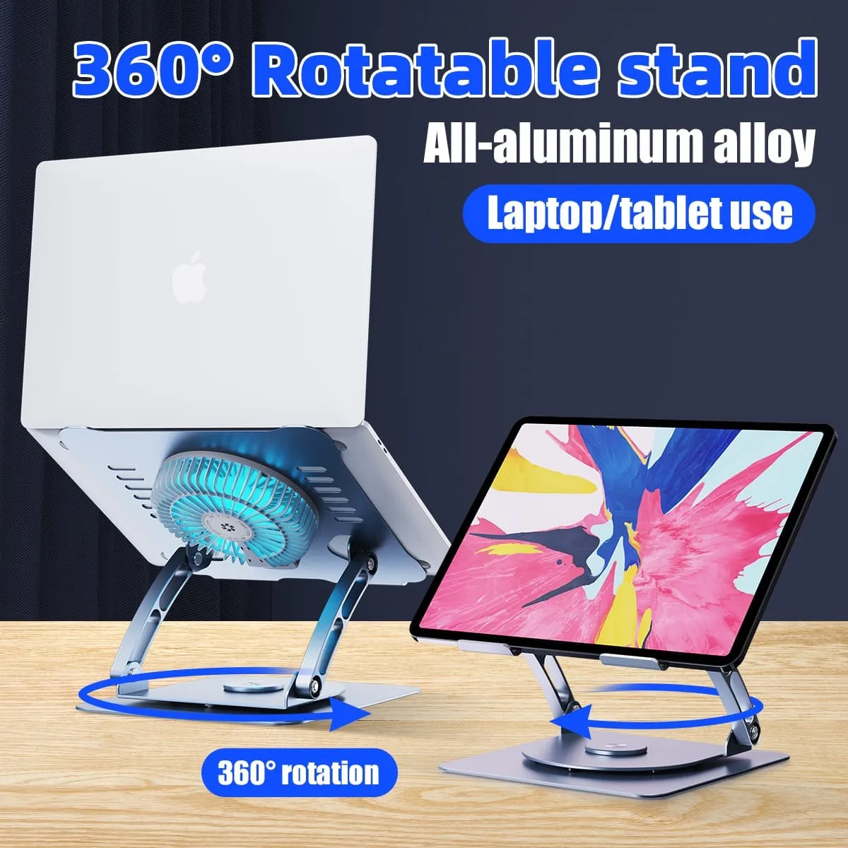 Timebox Suport laptop aluminiu cu ventilator 360°