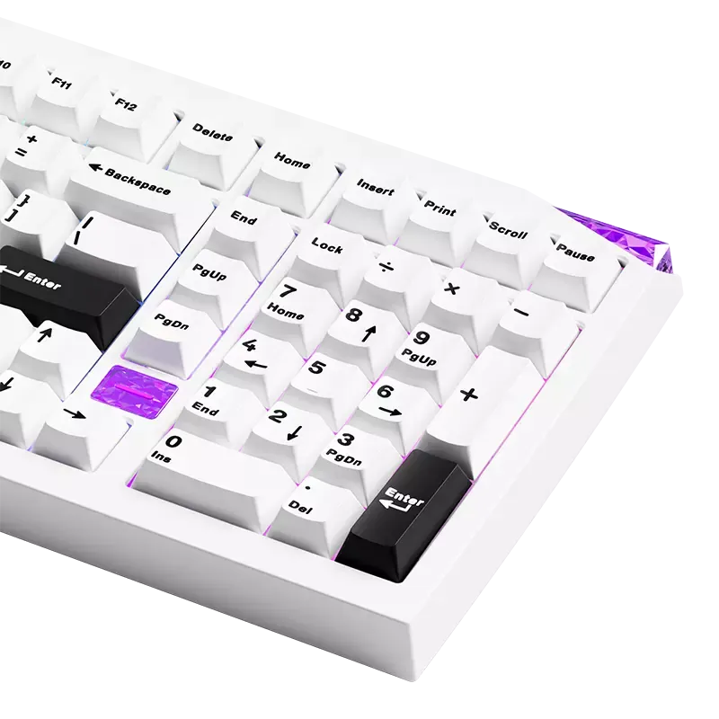 MonsGeek Mineral 02 VIA set keycapuri Black on White