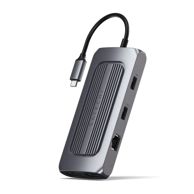 Satechi Multiport MX USB-C hub dual HDMI 4K gri