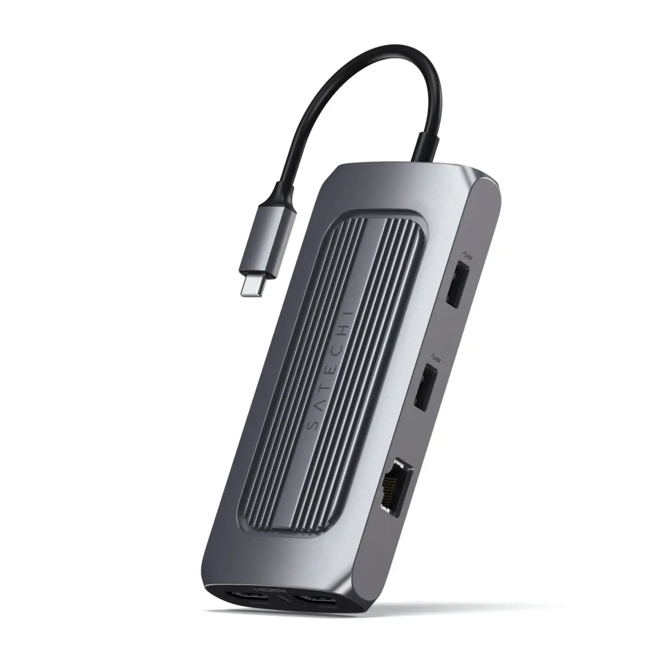 Satechi Multiport MX USB-C hub dual HDMI 4K gri