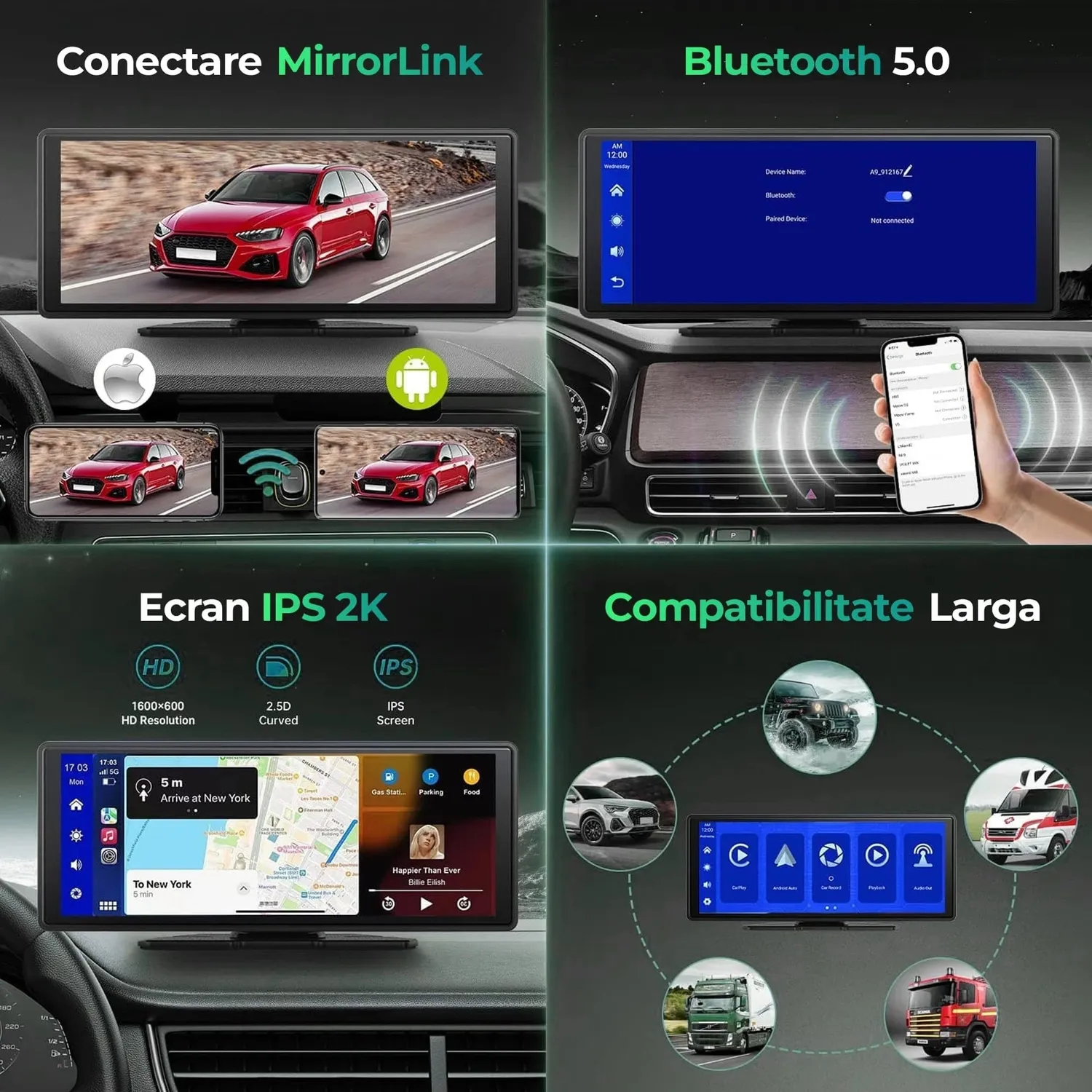 Timebox navigatie Auto CarPlay Android Auto wireless Aux 10.26in