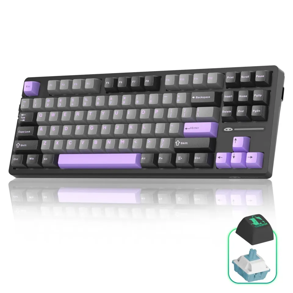 Timebox 80% tastatura mecanica gaming wireless mov RGB