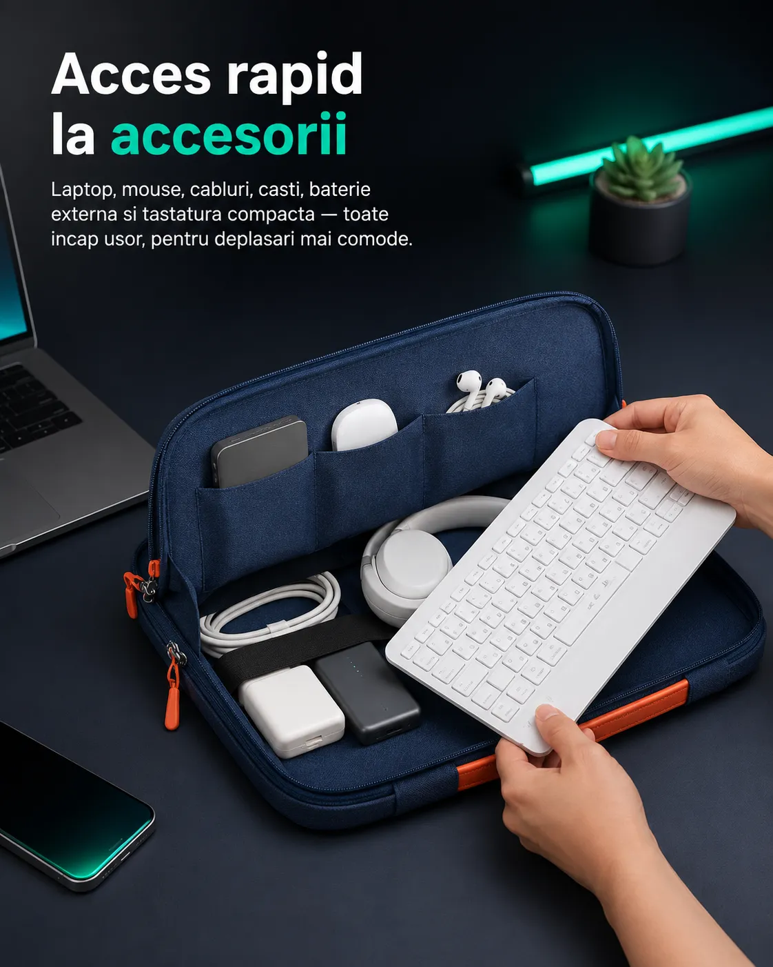 Timebox 13-16 inch geanta laptop 20L albastra