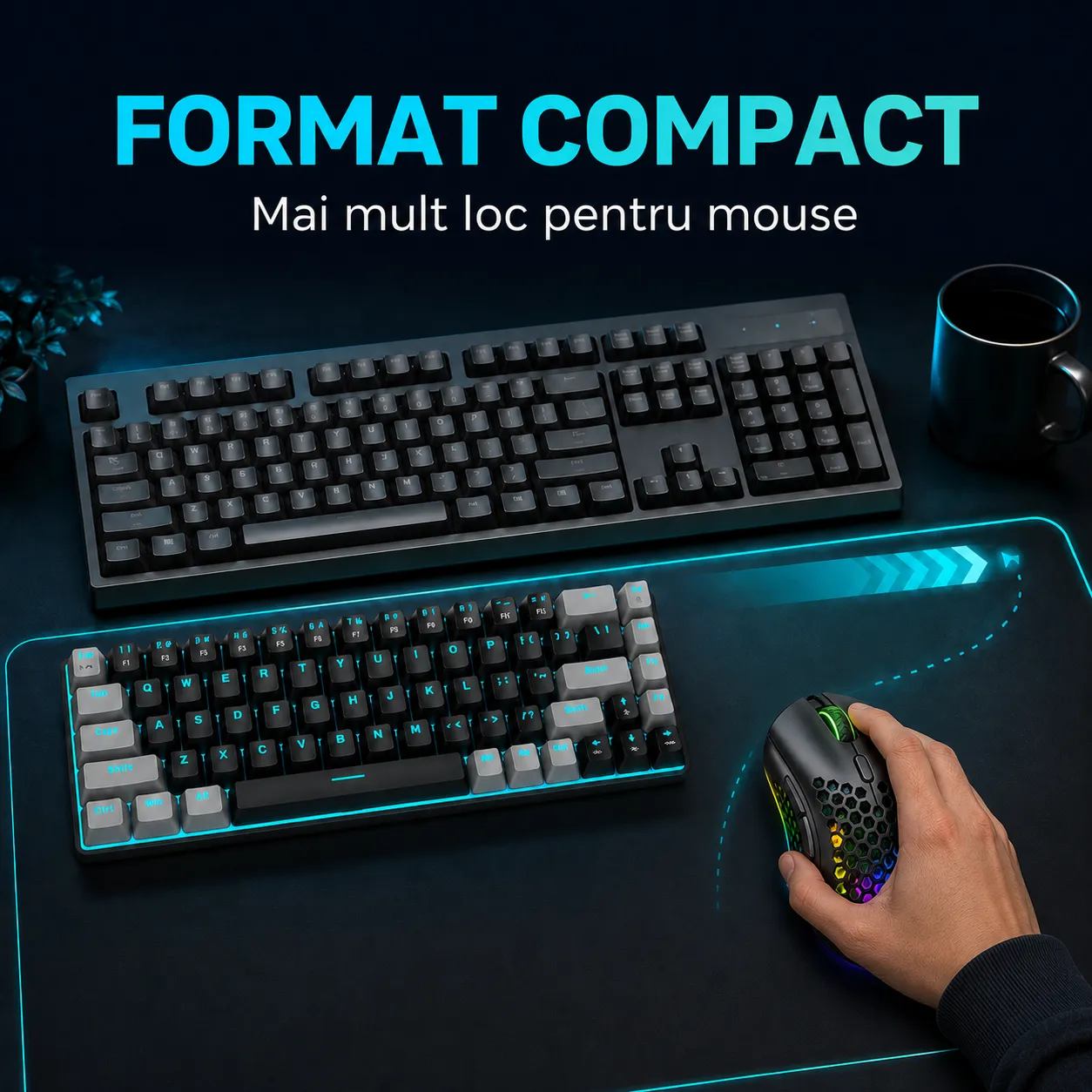 Timebox 60% pachet gaming Red Switch 68 taste negru