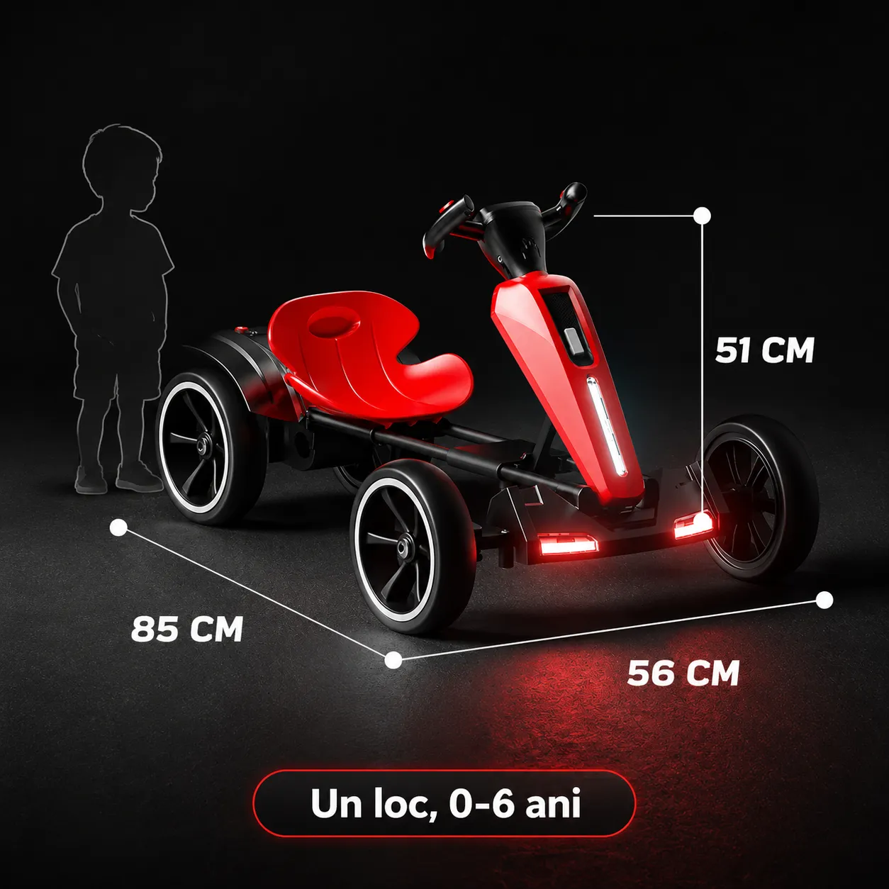 Timebox kart electric copii 6V/12V pliabil