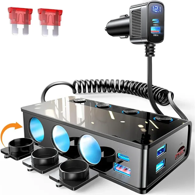 Timebox adaptor bricheta auto 9 in 1 191W negru