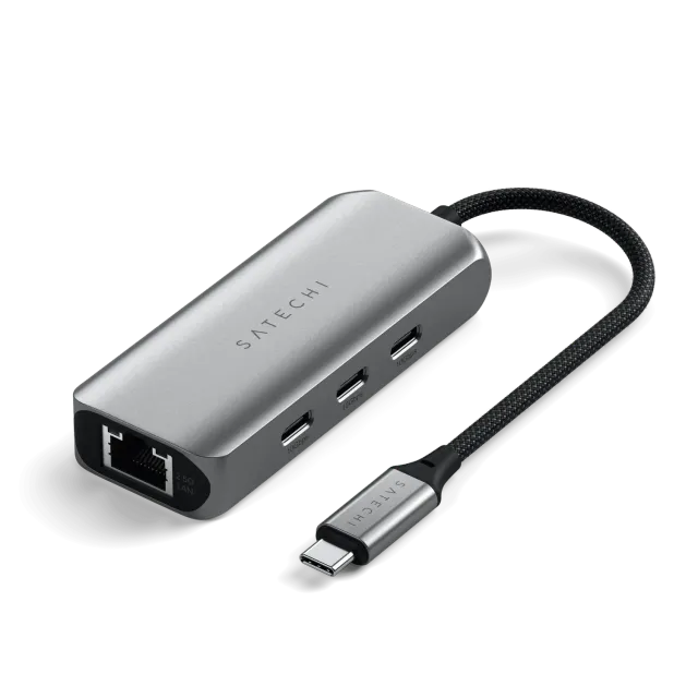 Satechi hub USB-C 4în1 ethernet 2.5Gb viteză mare