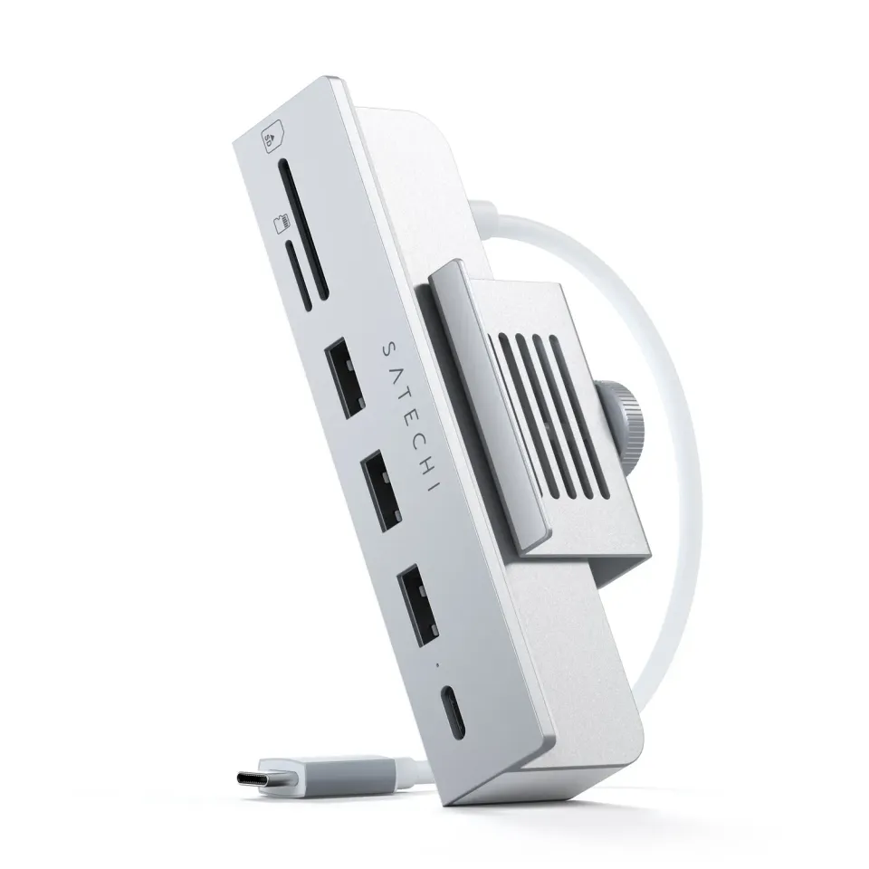 Satechi USB-C Clamp Hub 24-inch iMac hub Silver