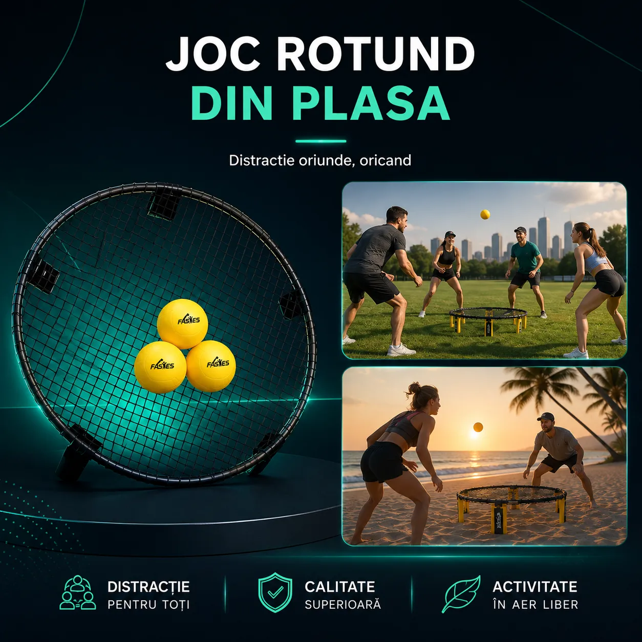 Timebox set roundnet plasa + 3 mingi