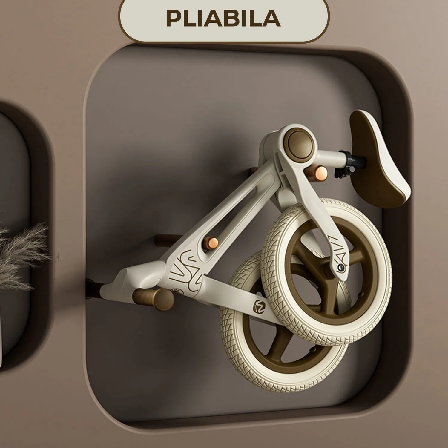 Timebox bicicleta echilibru copii 2-6 ani crem pliabila