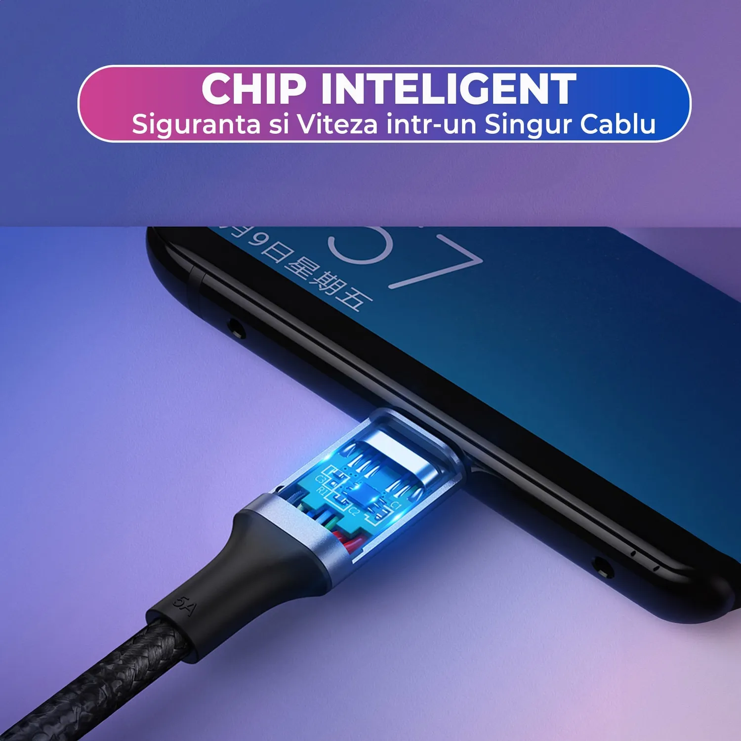 Timebox Cablu Type-C 100W 1m Negru