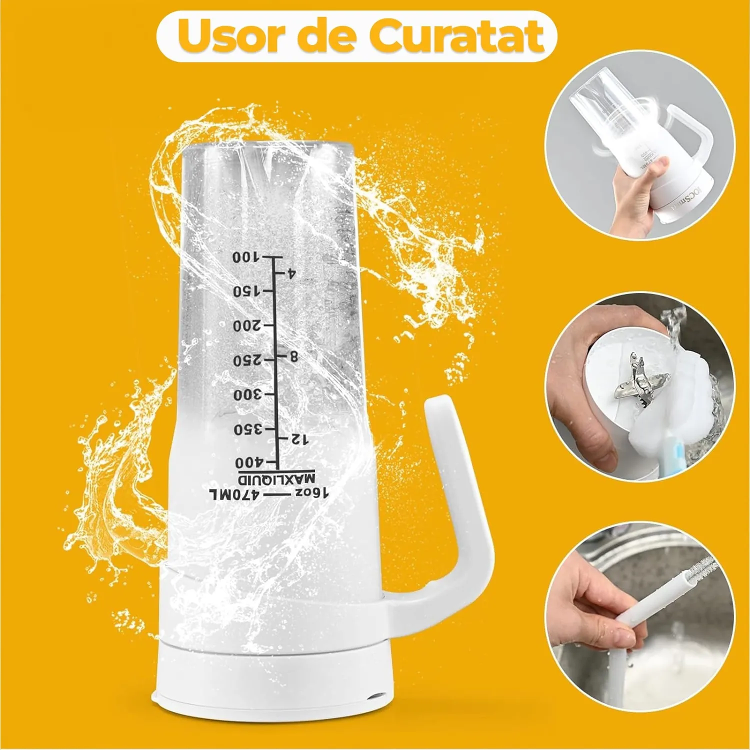 Timebox Mini Blender Portabil alb 470ml 4000mAh
