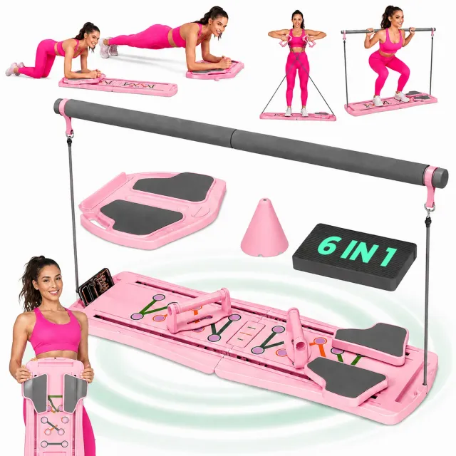 Timebox Placa fitness multifunctionala 6-in-1 roz pliabila