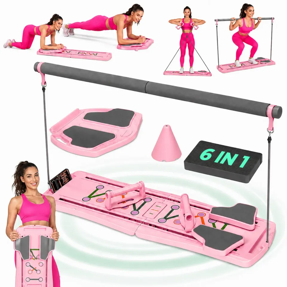 Timebox Placa fitness multifunctionala 6-in-1 roz pliabila