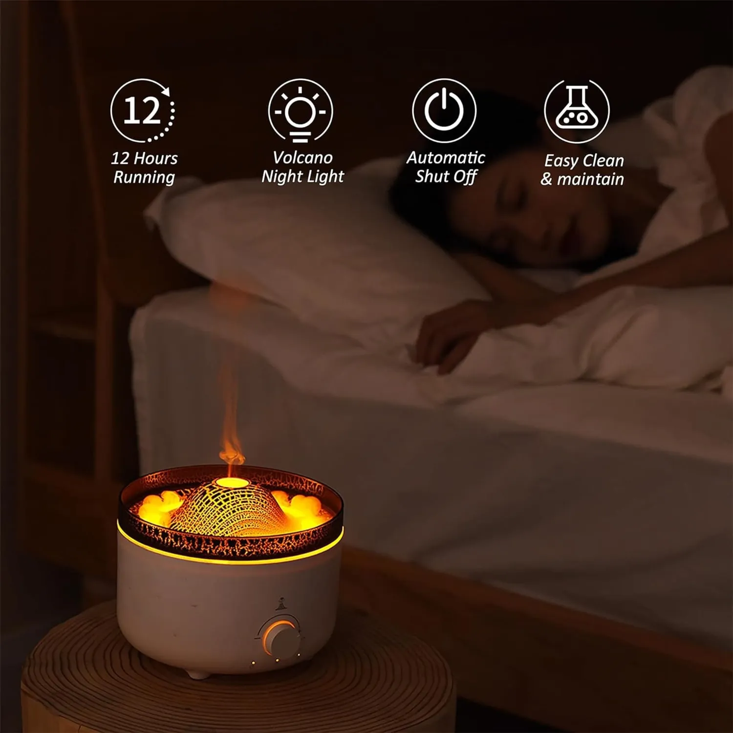 Difuzor uleiuri Timebox Vulcan 560ml alb aromaterapie