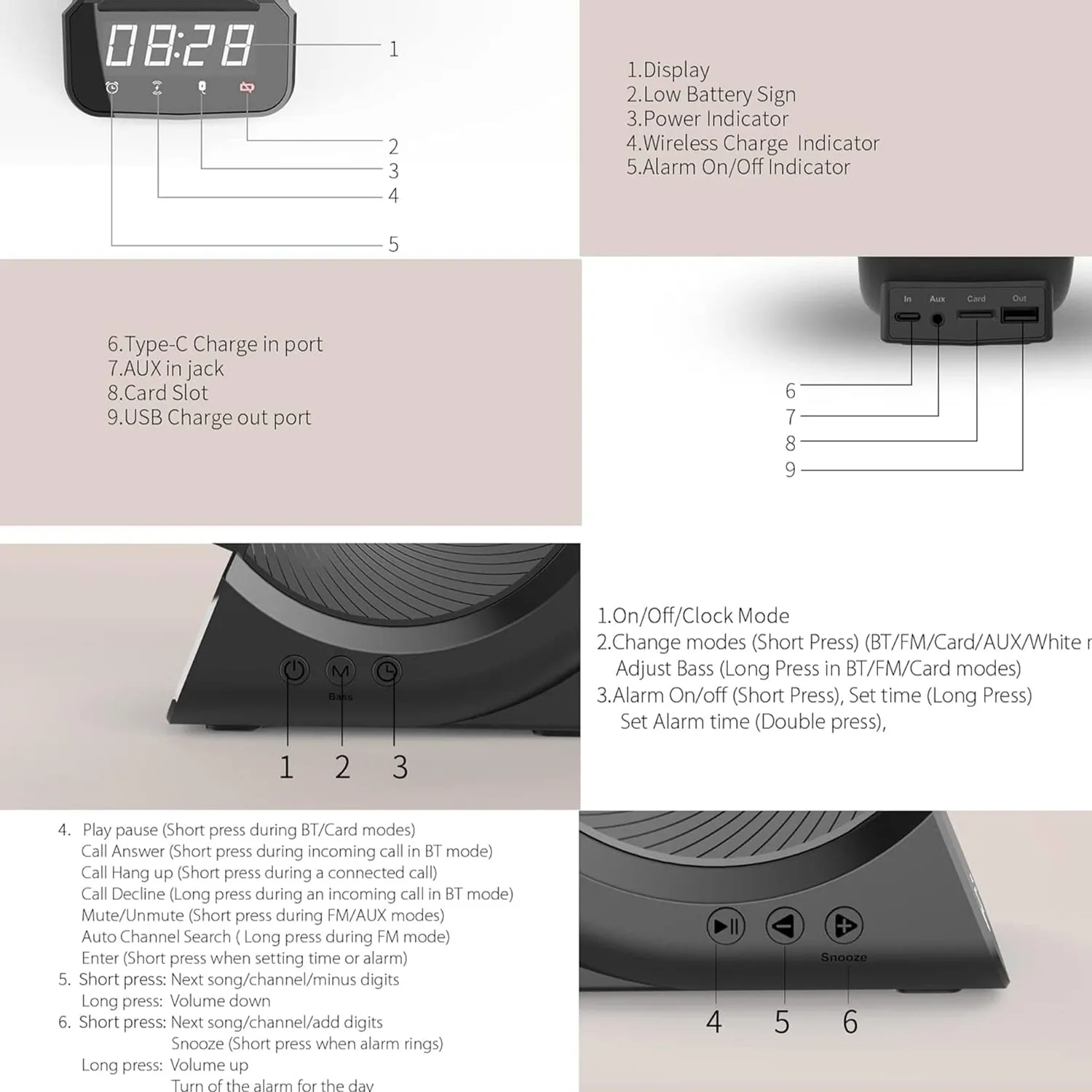 Timebox Incarcator Wireless 10W cu Boxa Negru