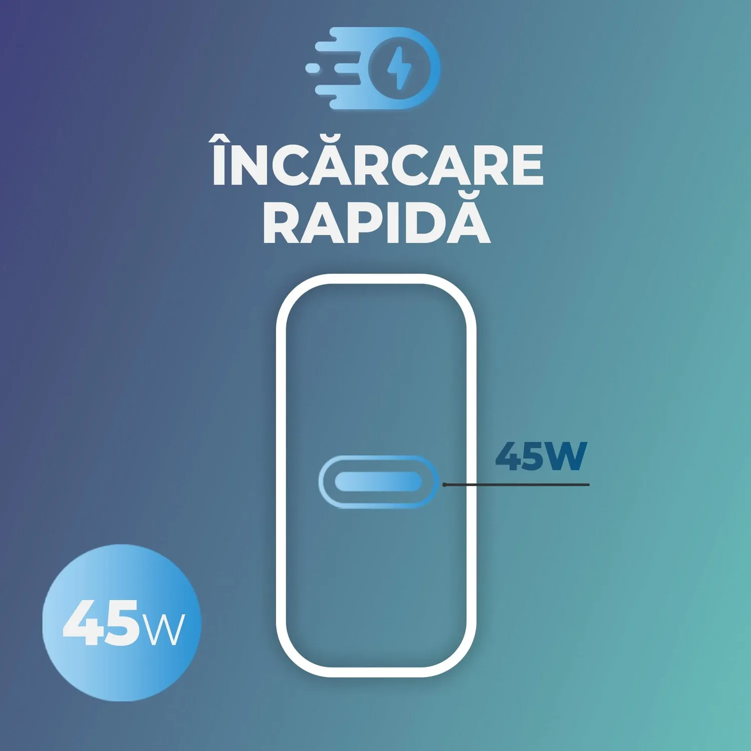 Timebox 45W incarcator retea Type-C negru fast charge