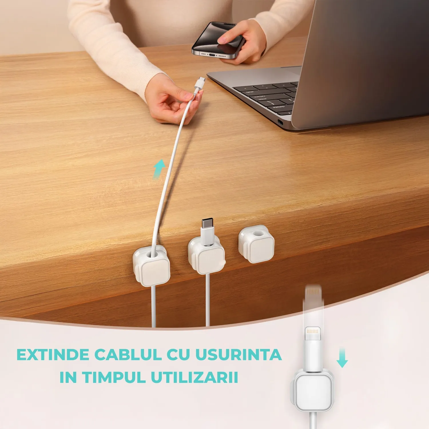Timebox 7,5 mm set 6 clipuri magnetice albe