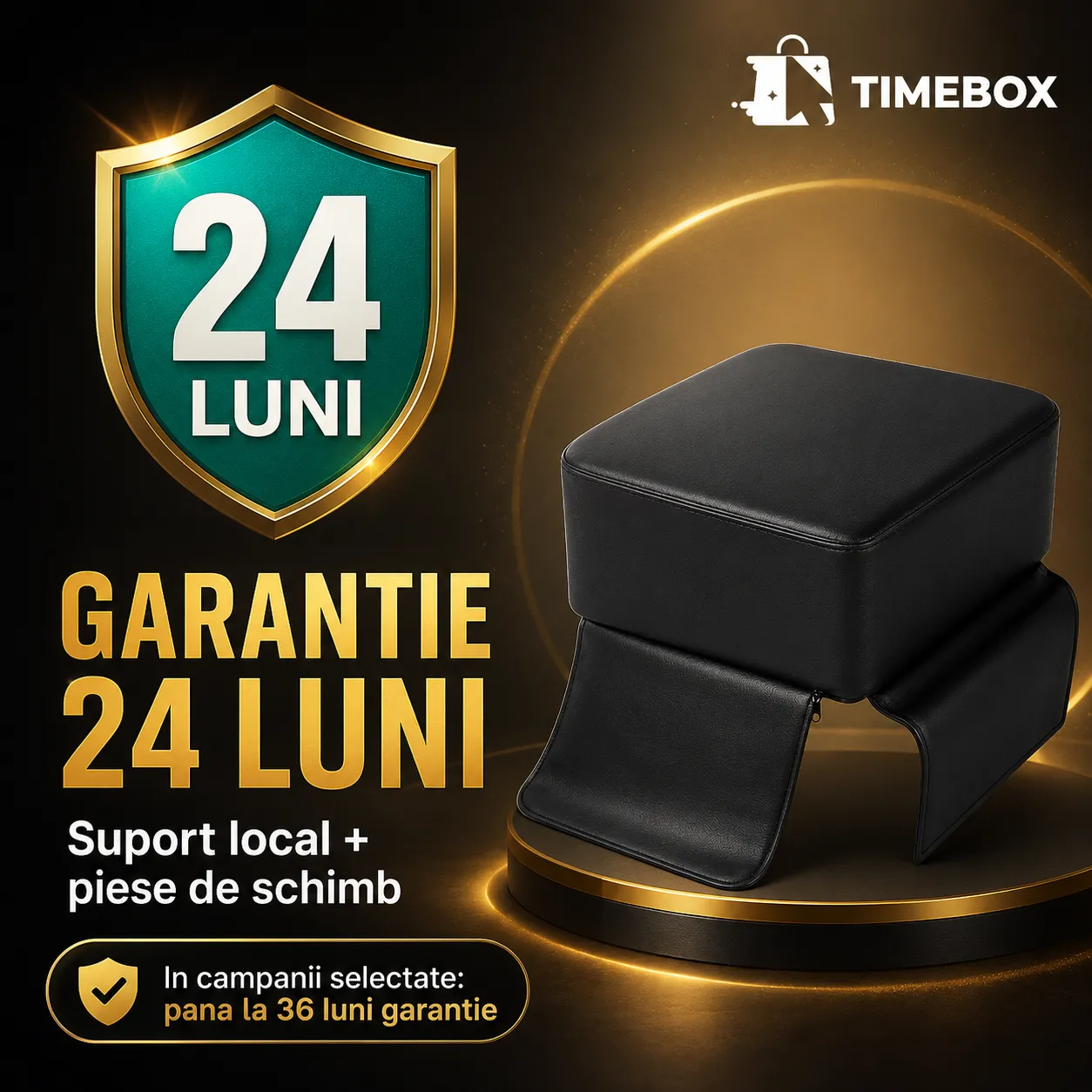 Timebox perna inaltare frizerie negru 42x33x17 cm