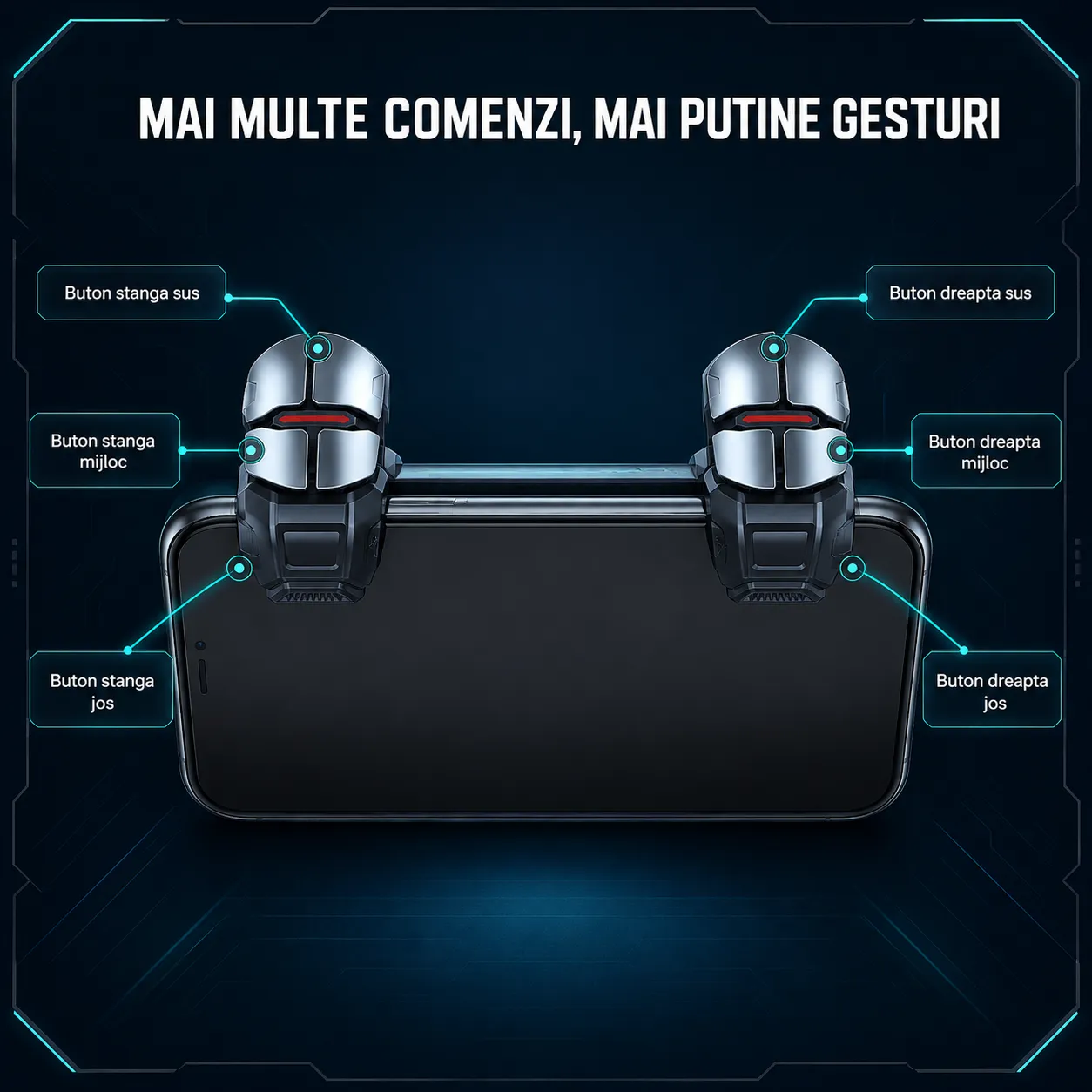 Gamepad Timebox Bluetooth gri 6 butoane mobil