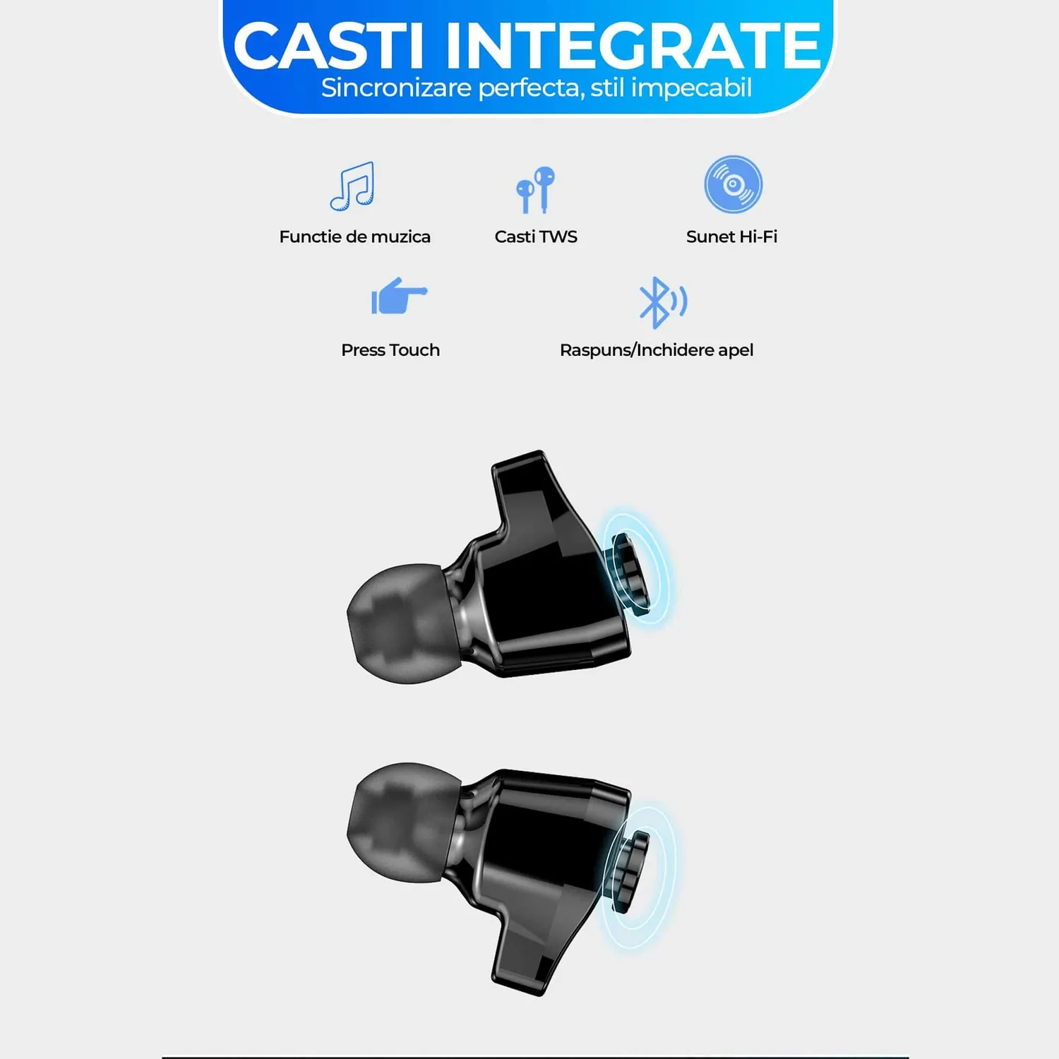Timebox Smartwatch cu Casti Bluetooth NFC Fitness