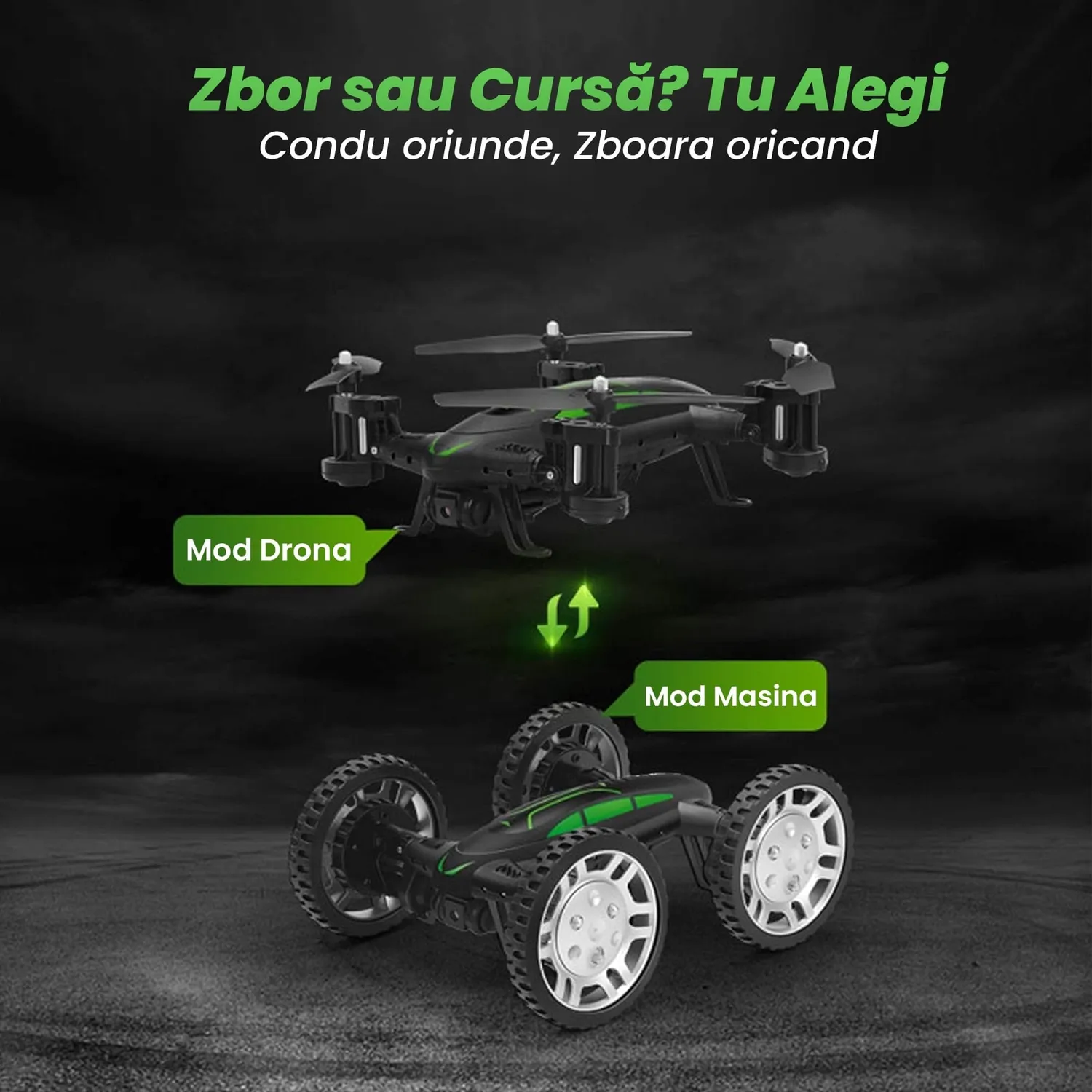 Timebox Drona cu telecomanda WiFi 720P neagra 120m