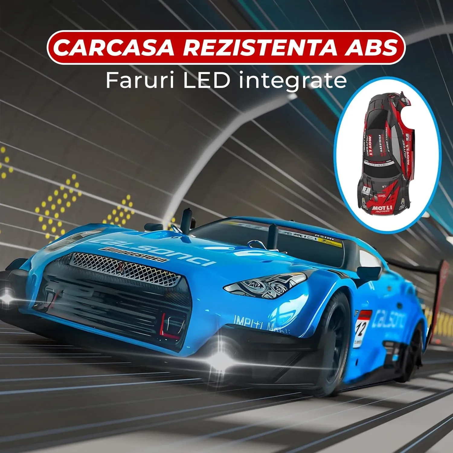 Timebox Masina RC 30km/h 1:16 4x4 drift albastra