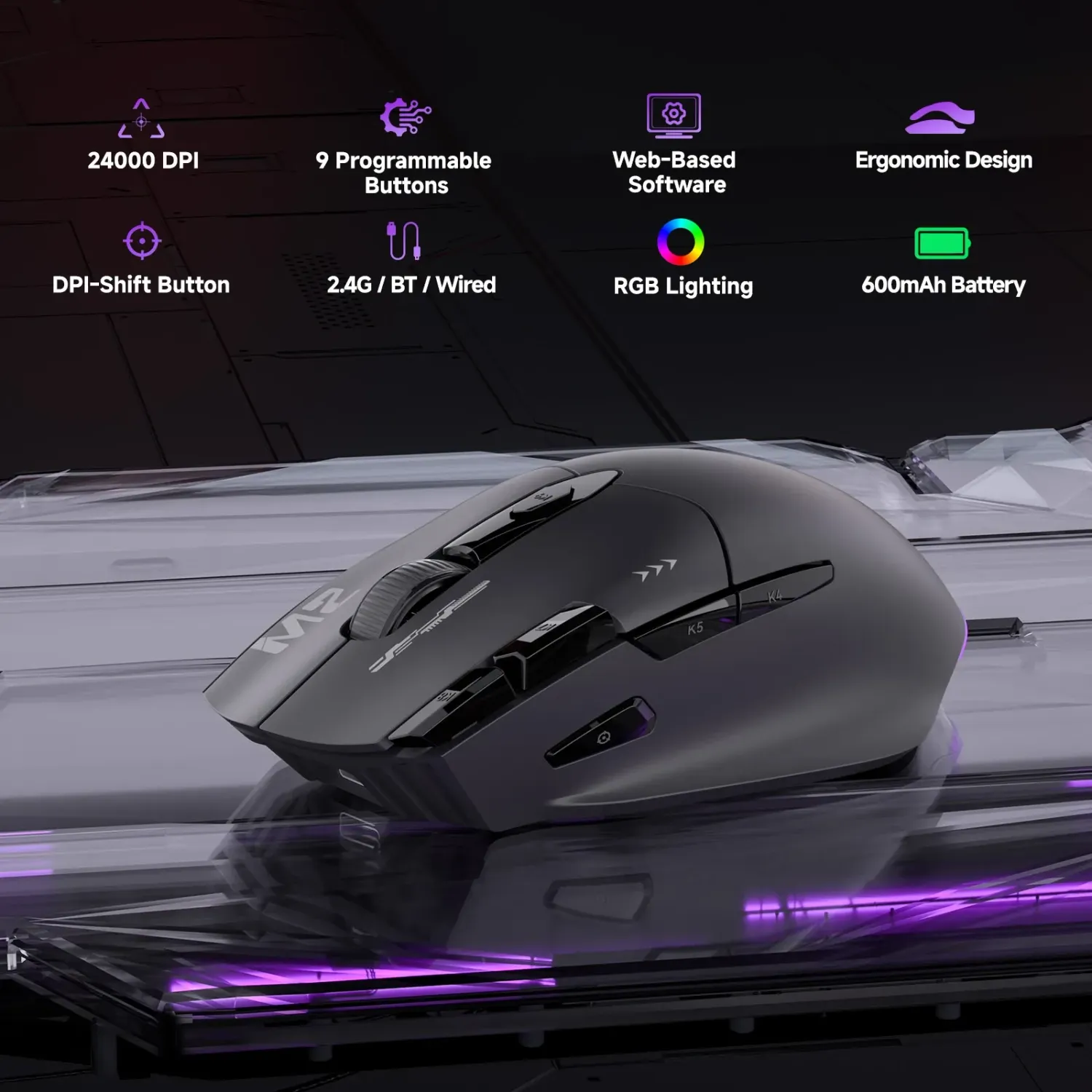 Kemove TMKB M2 mouse gaming wireless tri-mode