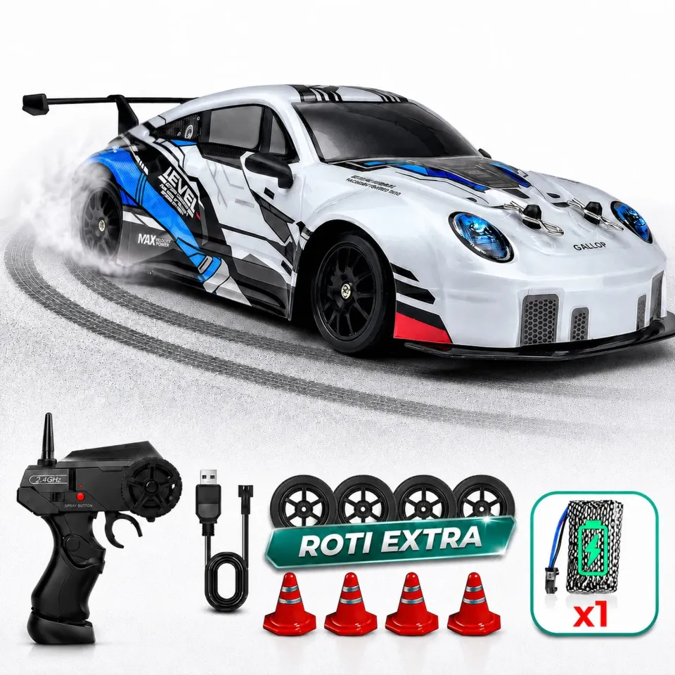 Timebox Drift Car 1:24 masina RC 4WD 20km/h gri LED