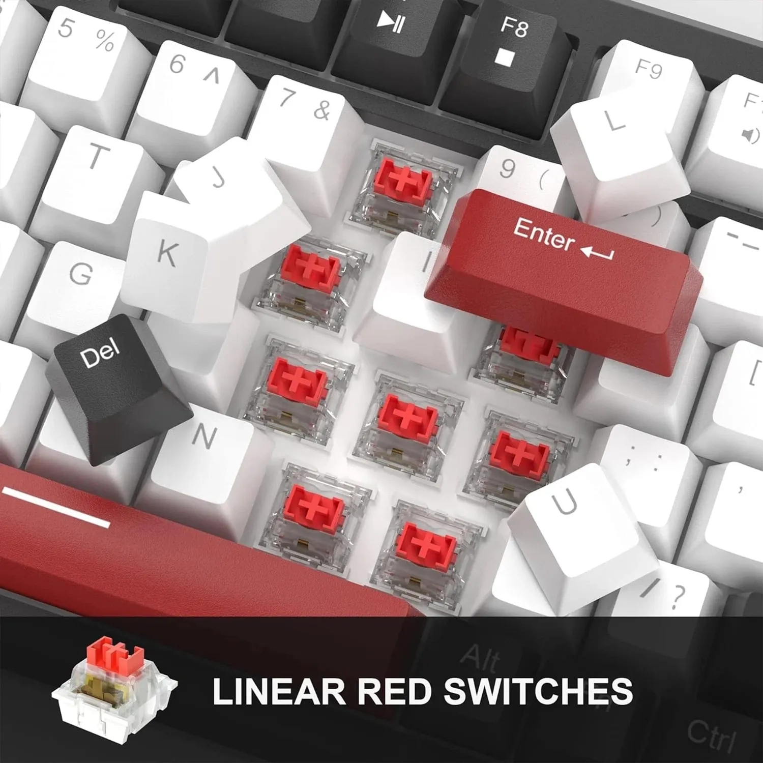 Timebox Red Switch 75% set gaming wireless negru