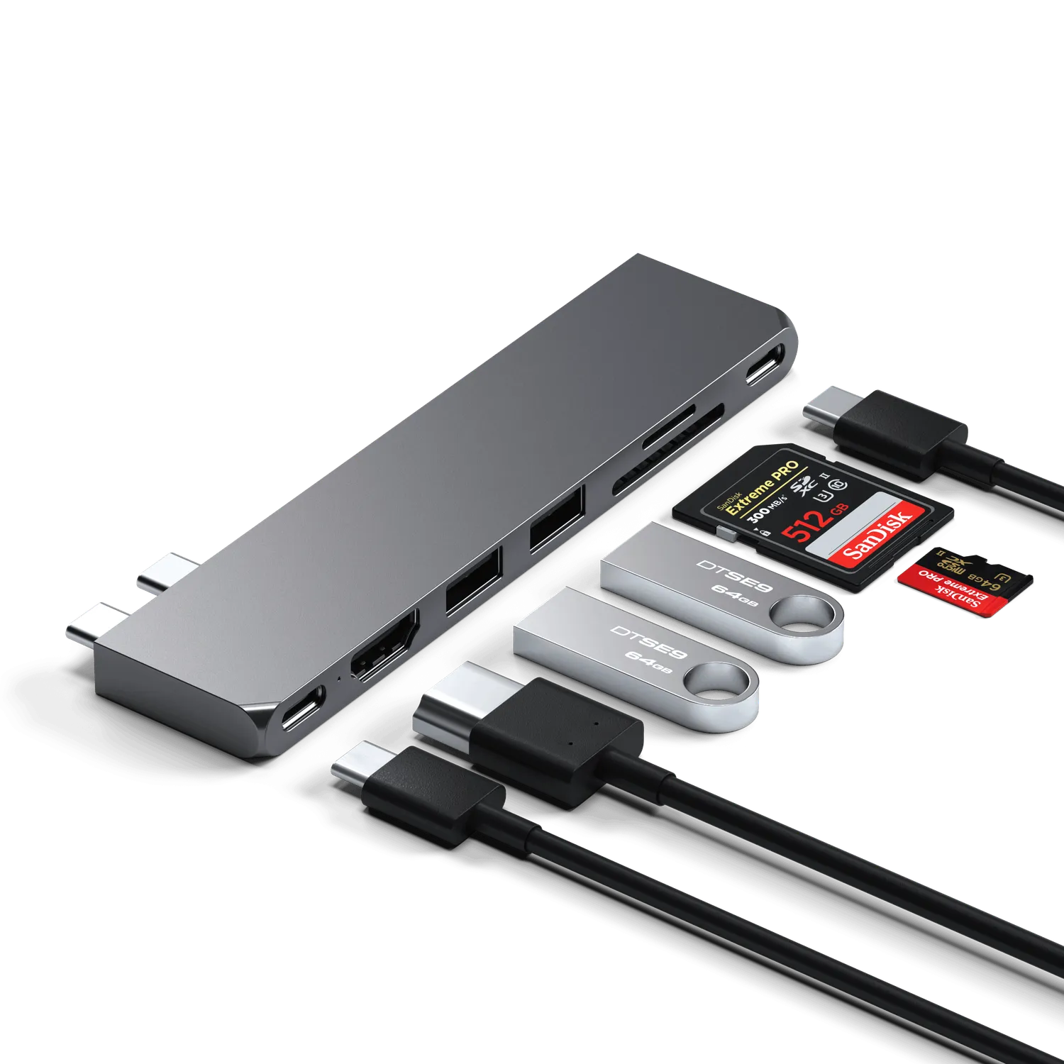 Satechi Pro Hub Slim statie andocare argintie 6-in-1