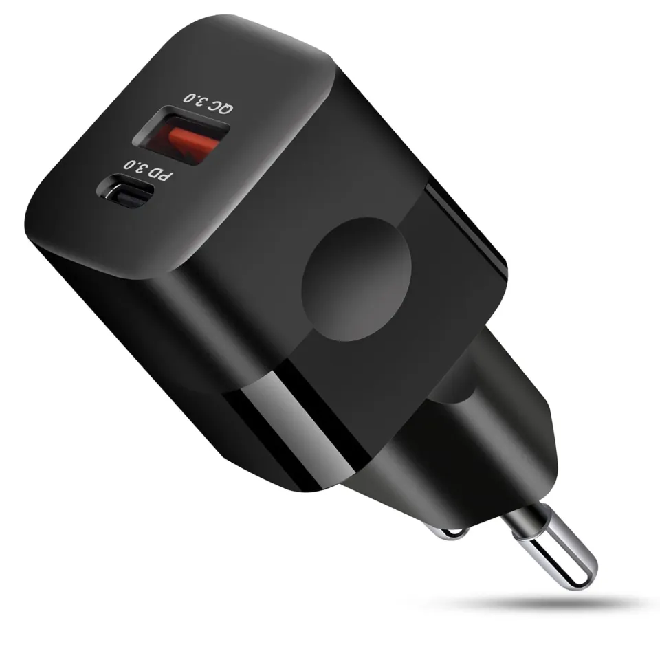 Timebox 20W incarcator retea negru 2 porturi