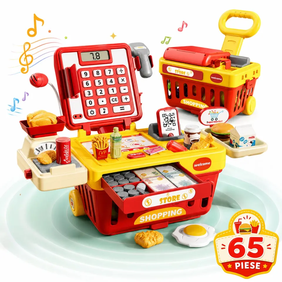 Timebox Casa de marcat jucarie set 65 piese 4-6 ani
