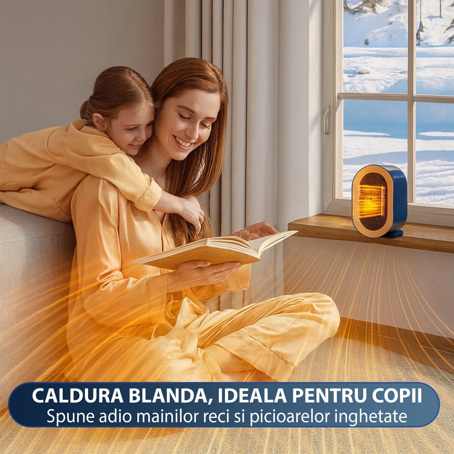 Timebox 1200W aeroterma ceramica Albastru compacta PTC