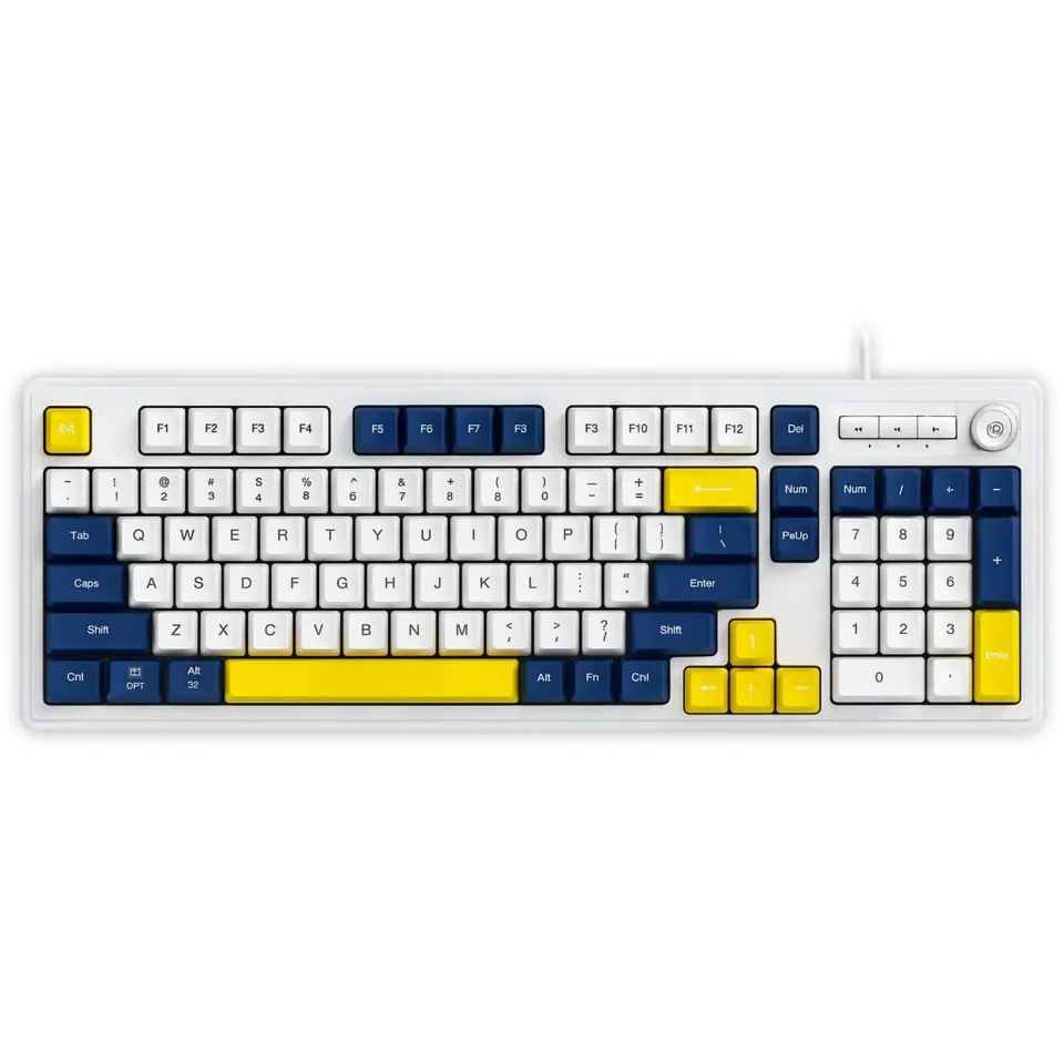 Timebox Slim tastatura cu fir RGB galbena 1,5m