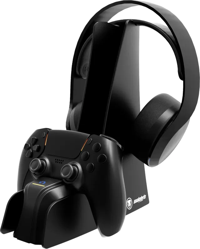 snakebytes DUAL CHARGE & HEADSET STAND 5 stand incarcare negru PS5