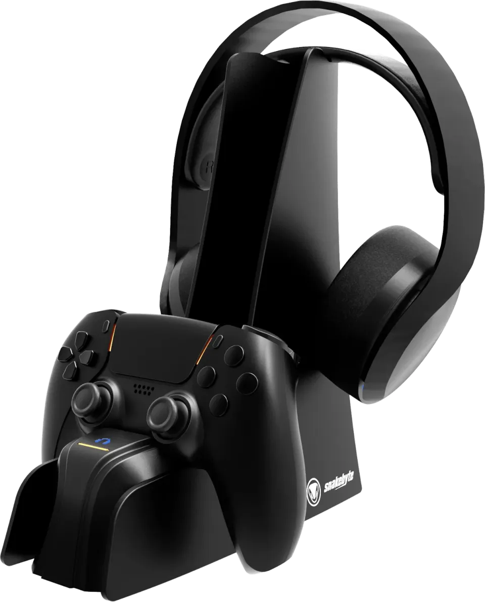 snakebytes DUAL CHARGE & HEADSET STAND 5 stand incarcare negru PS5
