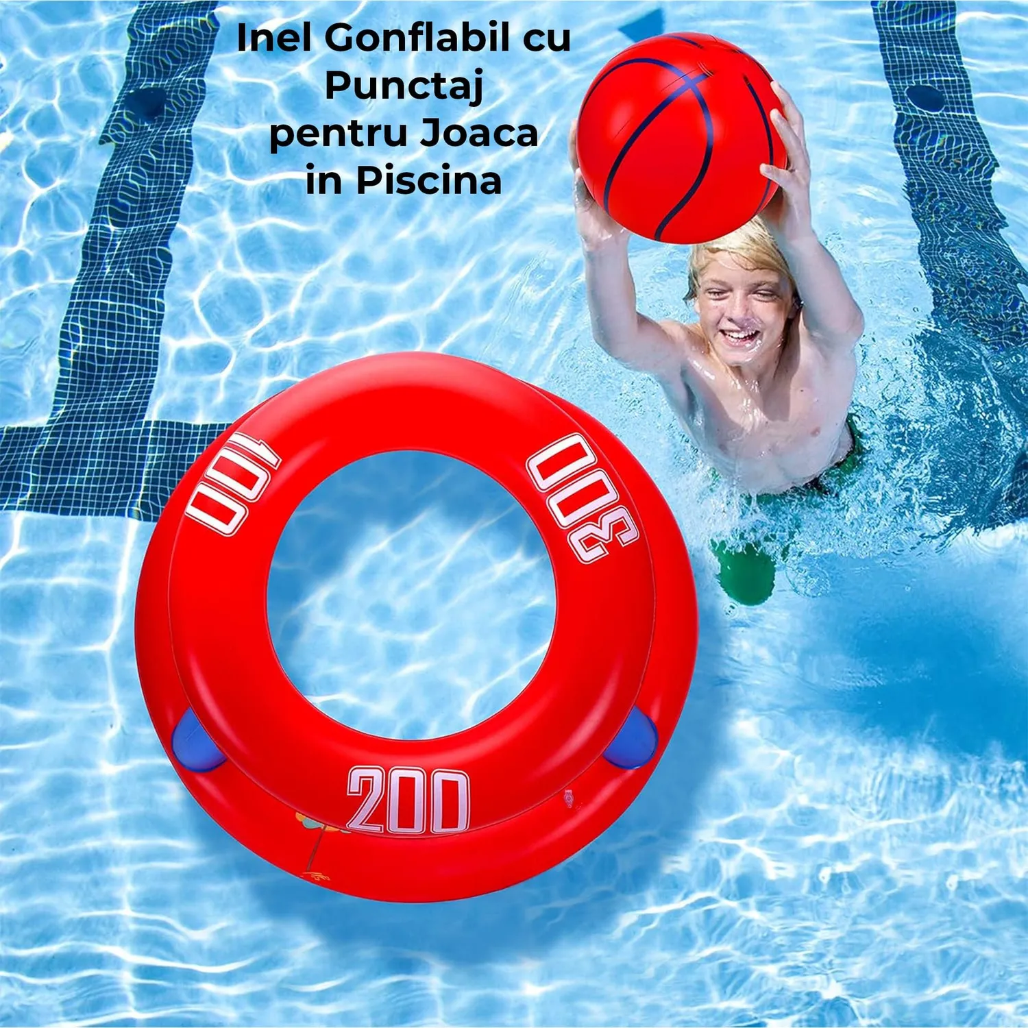 Timebox Set 3 în 1 Jocuri Gonflabile Piscină Multicolor 6 Piese
