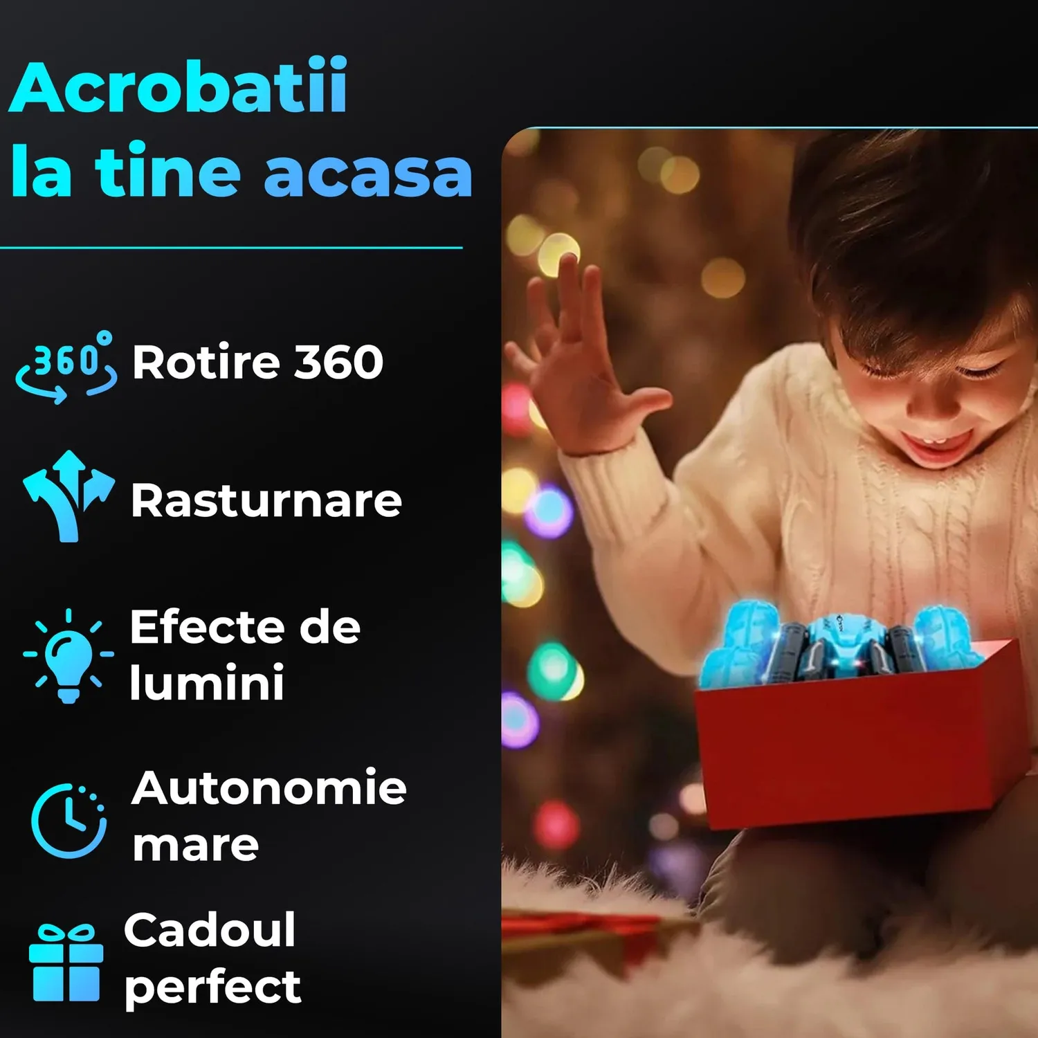 Timebox 4WD 360 masinuta telecomanda albastra