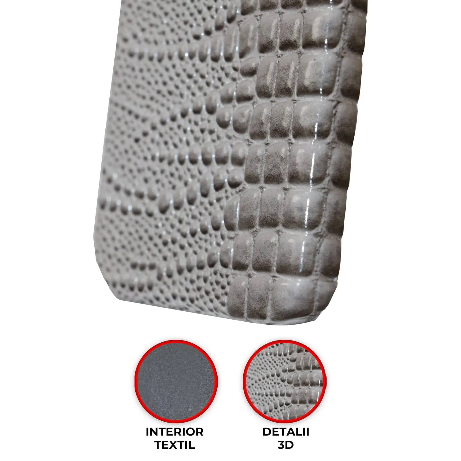 Timebox Husa Protectie iPhone 12 Gri Microfibra