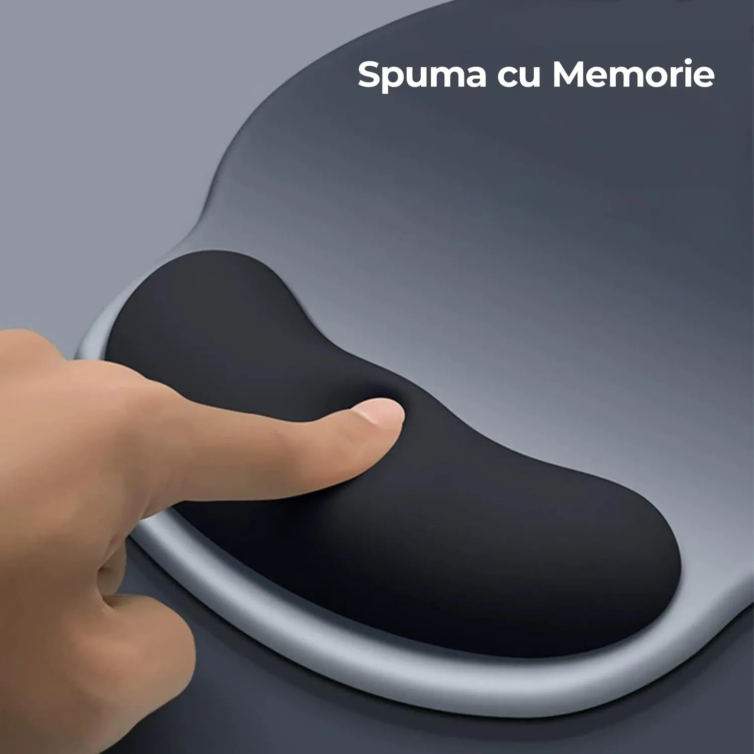 Timebox Mousepad ergonomic spuma memorie negru wrist rest