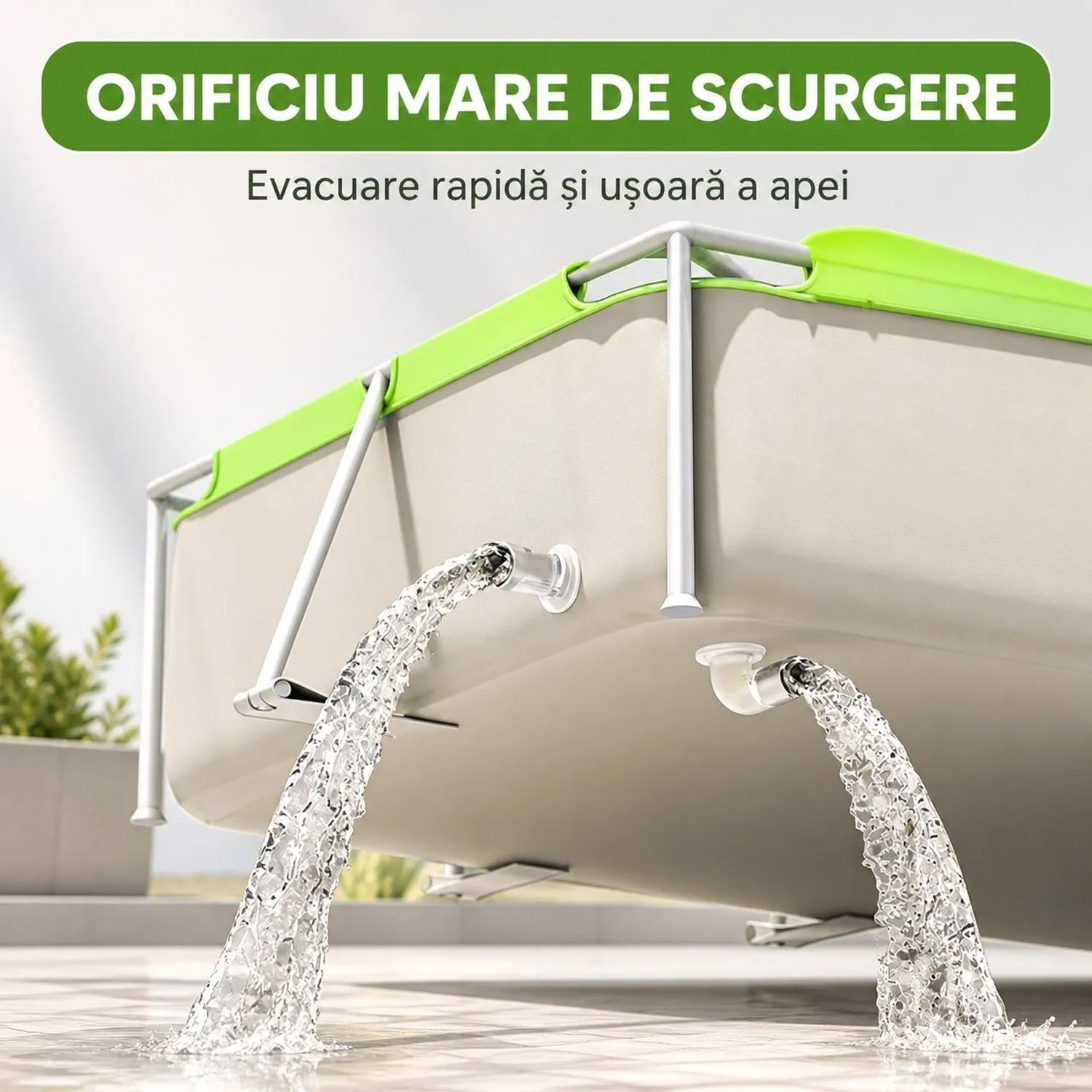 Timebox cadru metalic piscina 190x130x60cm umbrar UV