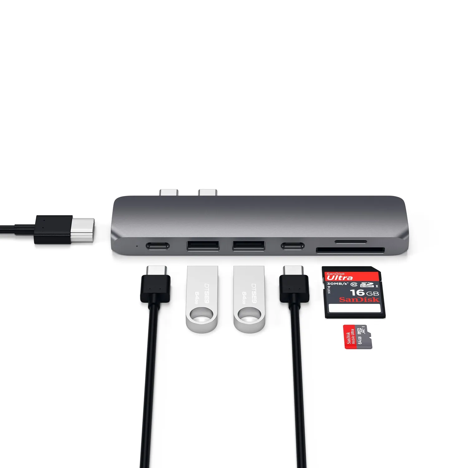 Satechi Type-C Pro Hub adaptor USB-C gri spatial