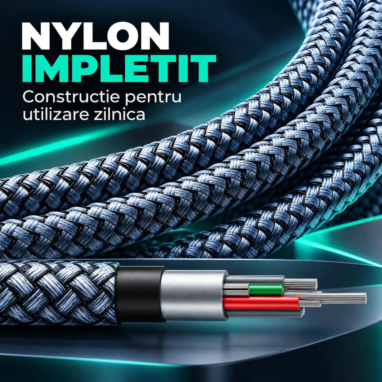 Timebox Cablu USB-C la Type-C 60W 3m Negru 90° Nylon