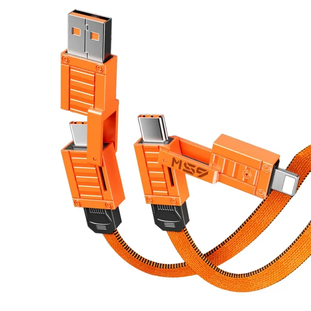 Timebox Cablu incarcare 4 in 1 65W 1,5m Portocaliu