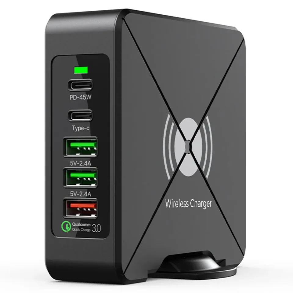 Timebox Incarcator Retea 5 Porturi 75W USB Type-C Negru