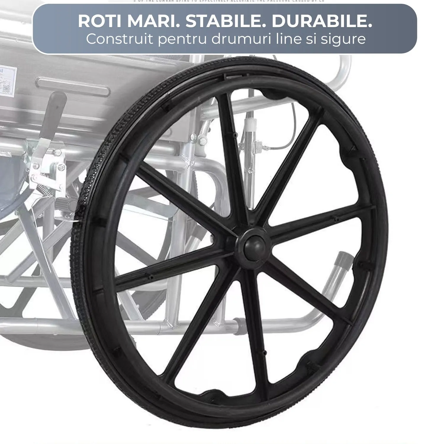 Scaun rulant Timebox pliabil otel carbon negru