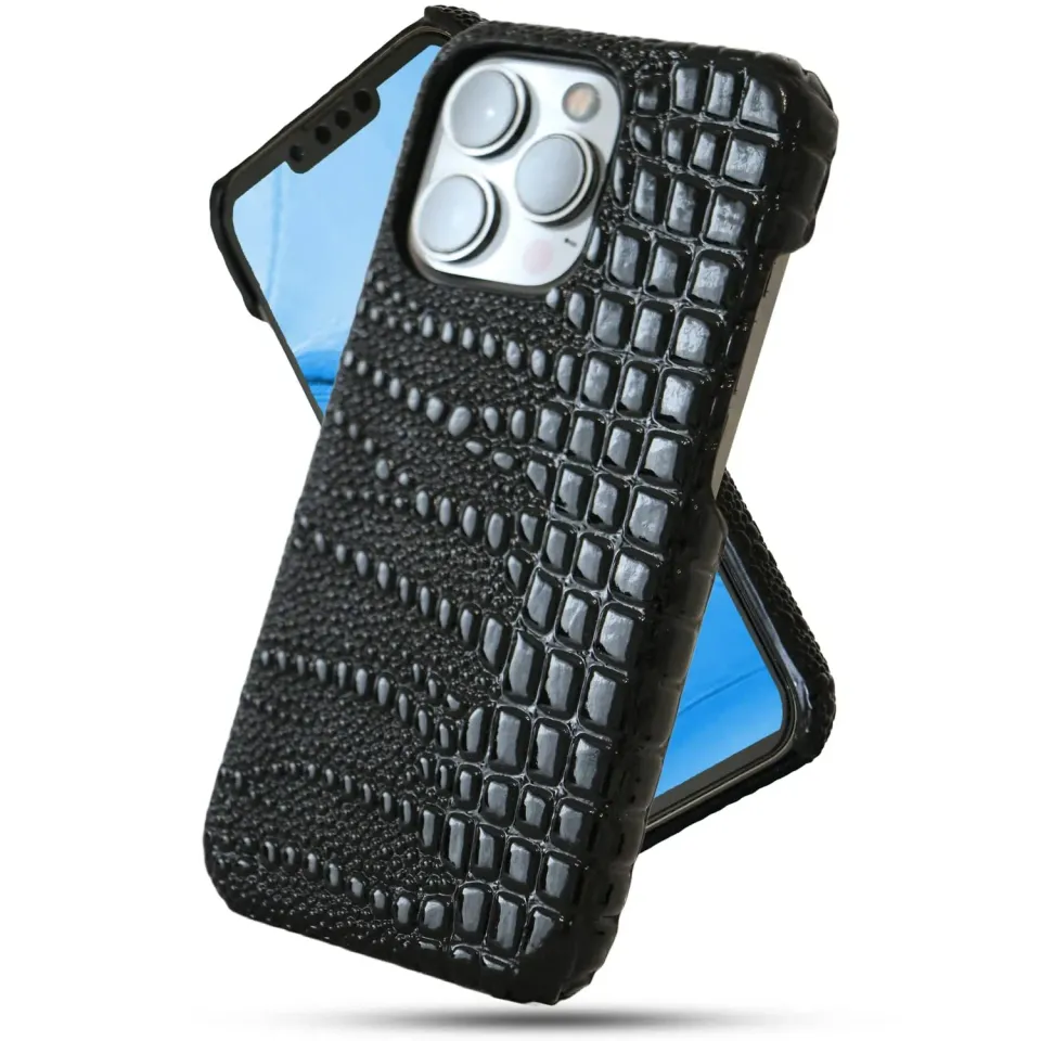 Husa Timebox iPhone 13 Pro negru microfibra