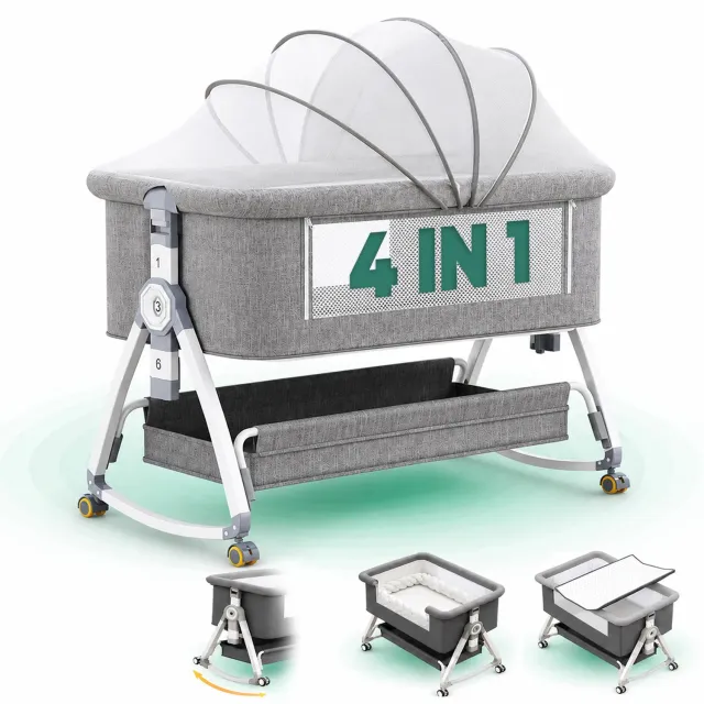 Timebox patut portabil bebelusi co-sleeper gri reglabil