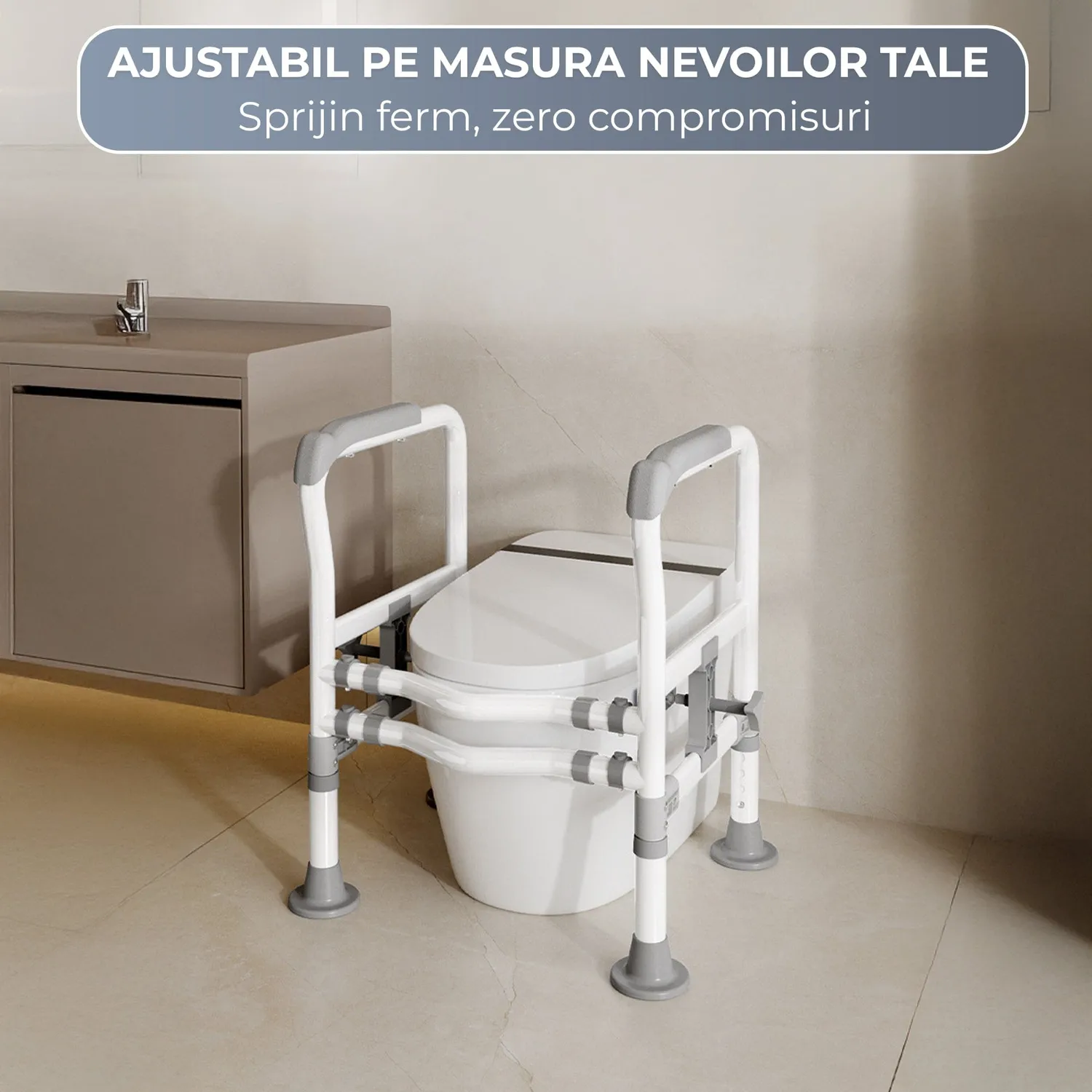 Timebox Cadru Sprijin Toaleta 150 Kg Pliabil Ventuza